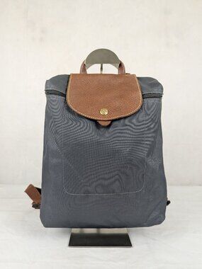 Longchamp Le Pliage Gray Nylon Backpack - Used - Authentic - Fast Dispatch